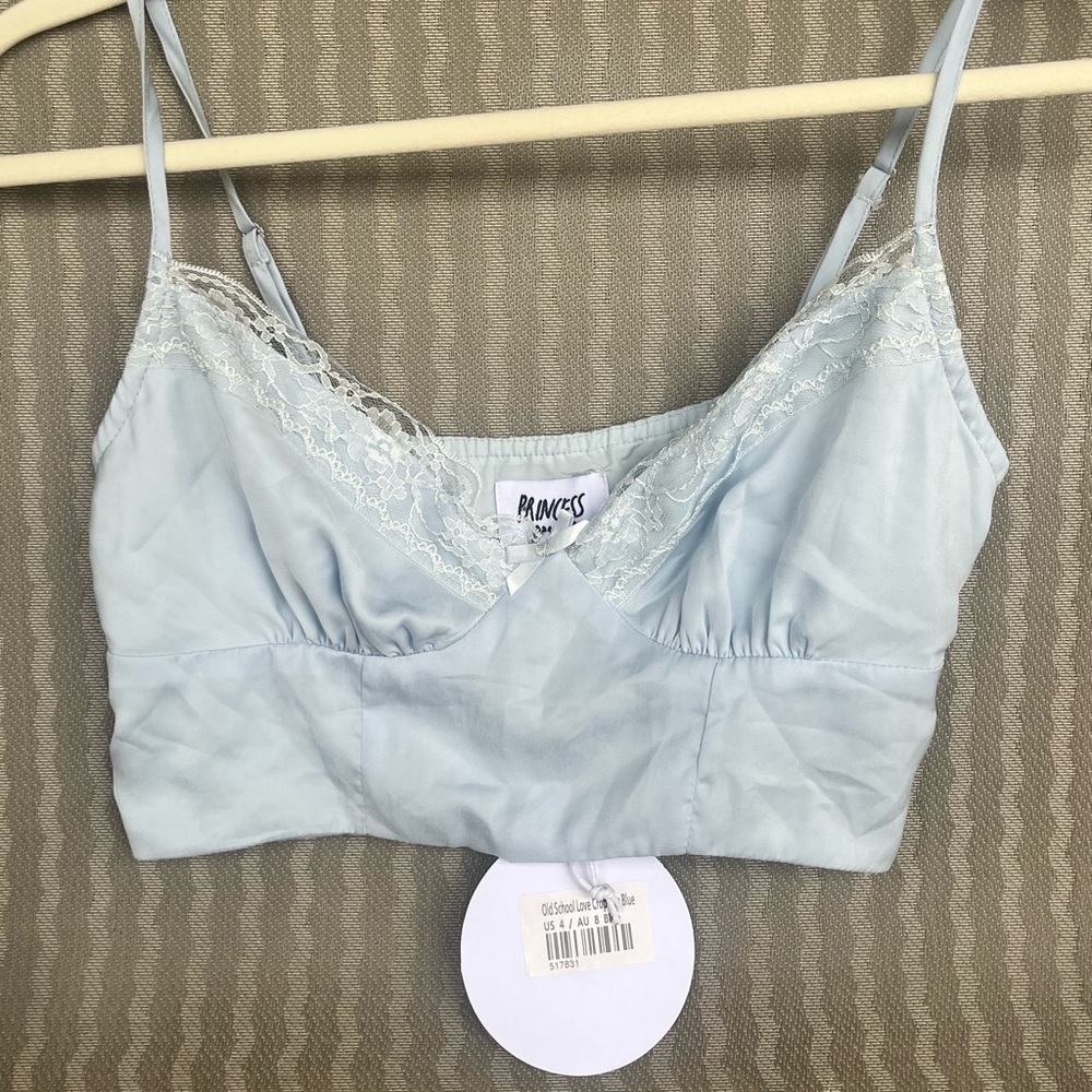 Princess Polly Sky Blue Lace Bralette